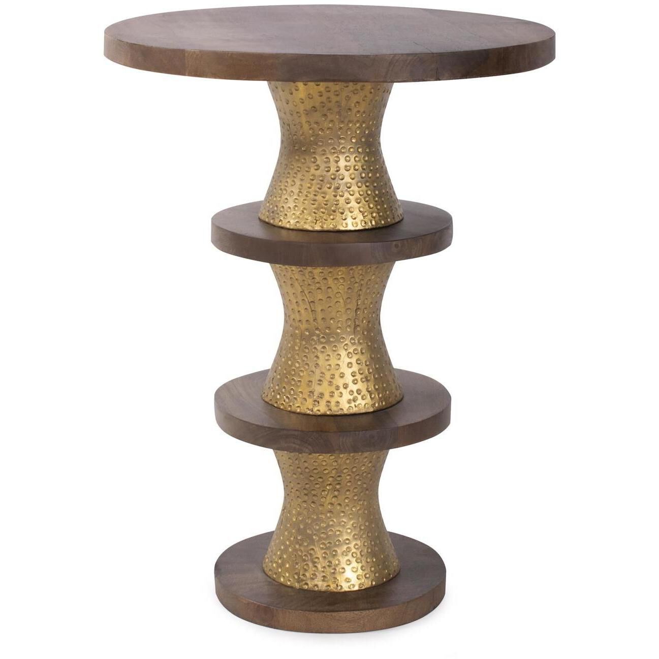 Robin Baron 24.5 X 18.25 inch Natural and Gold Drink Table