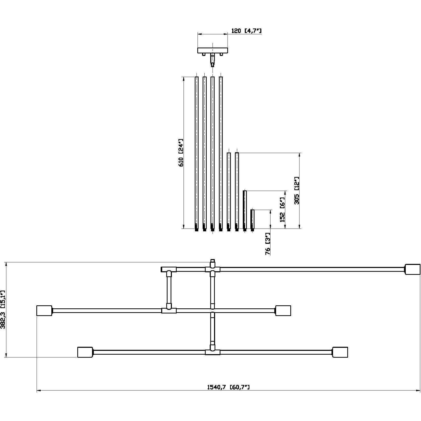 Modernist 5 Light 4.75 inch Matte Black Chandelier Ceiling Light in Heritage Brass