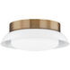 Arnie 1 Light 14.25 inch Patina Brass and Gloss White Flush Mount Ceiling Light