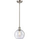 Ballston Athens LED 8 inch Brushed Satin Nickel Pendant Ceiling Light in Seedy Glass, Ballston