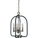 Boulevard 4 Light 13 inch Polished Nickel with Matte Black Accents Chandelier Ceiling Light