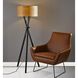 Kendrick Camel Brown Distressed PU Leather and Matte Black Accent Chair