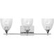 Drew & Jonathan Toffino 3 Light 26 inch Chrome Vanity Light Wall Light in Clear Crackle Glass