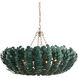 Bilal 6 Light 52 inch Eucalyptus Stain and Antique Brass Chandelier Ceiling Light