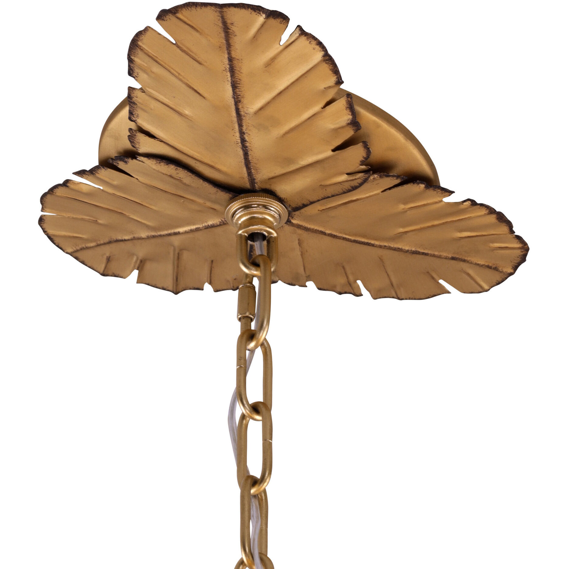 Banana Leaf 6 Light 25 inch Gold Chandelier Ceiling Light