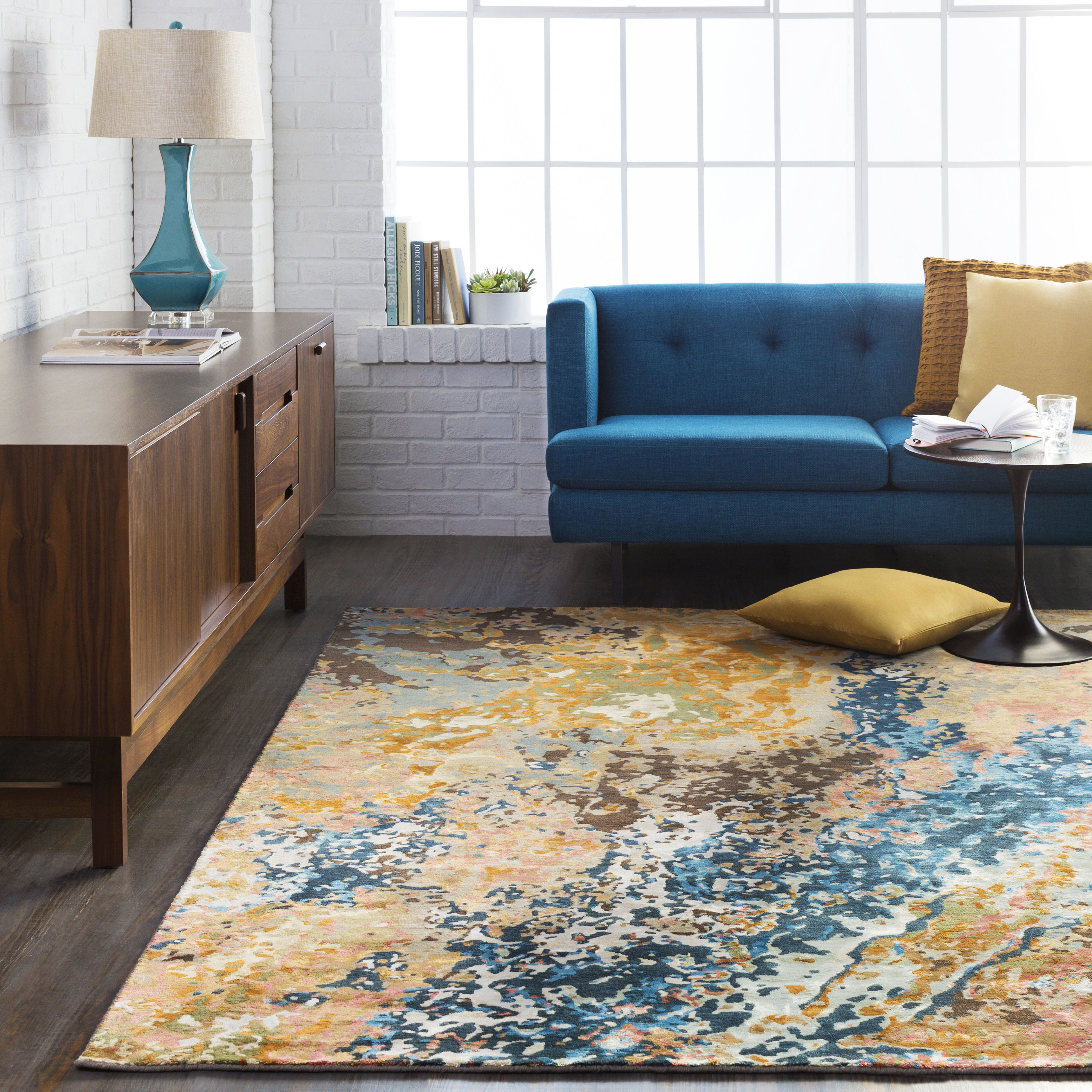Chemistry 96 X 96 inch Ink Blue Rug in 8 Ft Square, Square