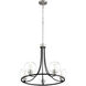 Clarion 5 Light 26 inch Noir and Satin Nickel Chandelier Ceiling Light
