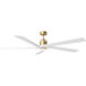 Aspen 70 inch Burnished Brass with Matte White Blades Ceiling Fan