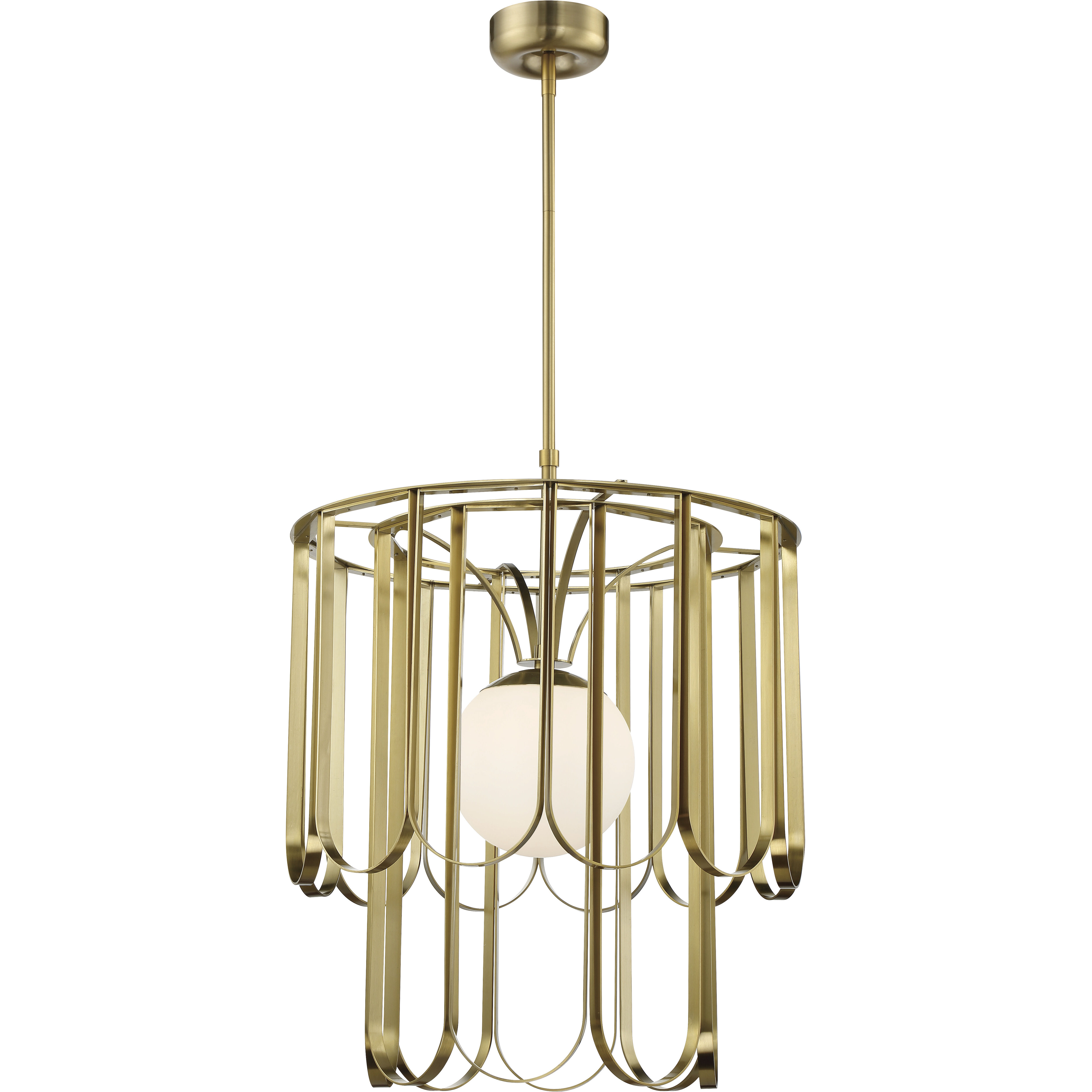 Melody 1 Light 25 inch Satin Brass Pendant Ceiling Light