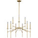 Kedzie LED 32 inch Natural Brass Chandelier Ceiling Light