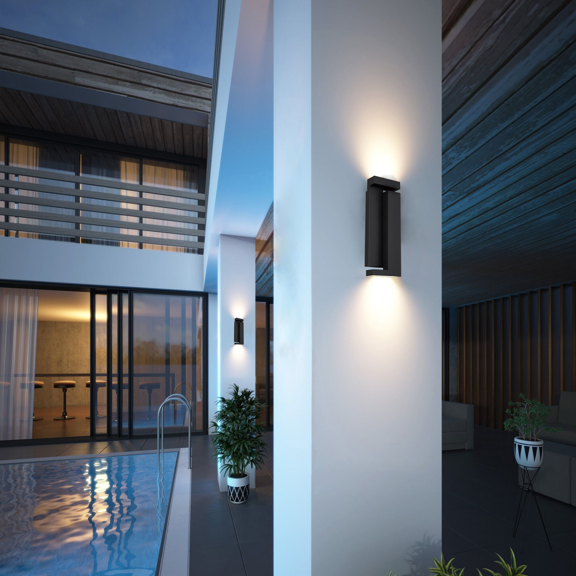 Dance LED 18 inch Sand Black Outdoor Wall Sconce