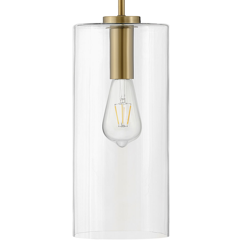 Lane LED 7 inch Lacquered Brass Pendant Ceiling Light in Clear