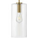 Lane LED 7 inch Lacquered Brass Pendant Ceiling Light in Clear