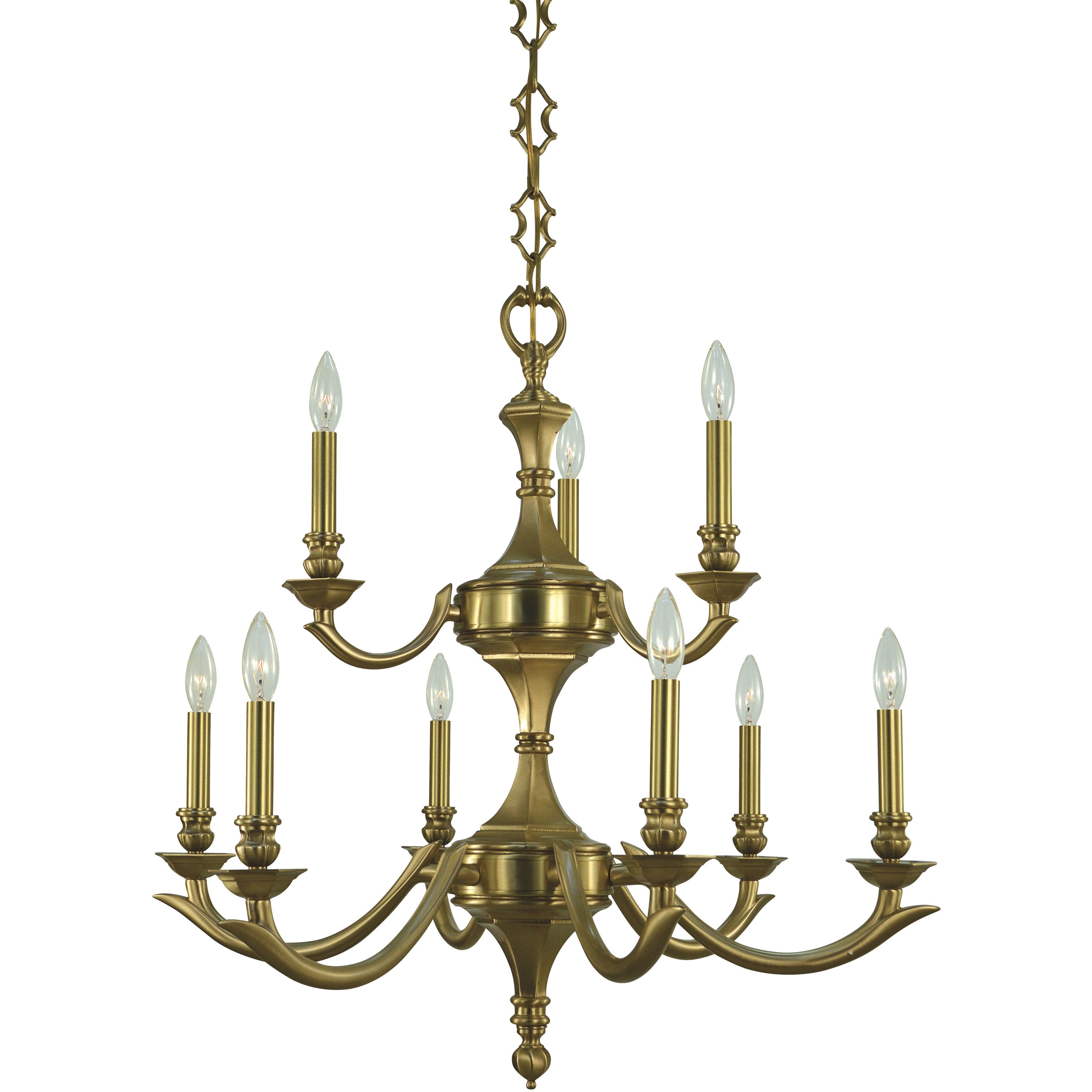 Scarsdale 9 Light 29 inch Brushed Brass Dining Chandelier Ceiling Light