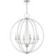 Arabella 6 Light 28 inch Brushed Nickel Pendant Chandelier Ceiling Light, Globe