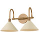 Jovani 2 Light 16.75 inch Patina Brass and Soft Sand Bath and Vanity Wall Light