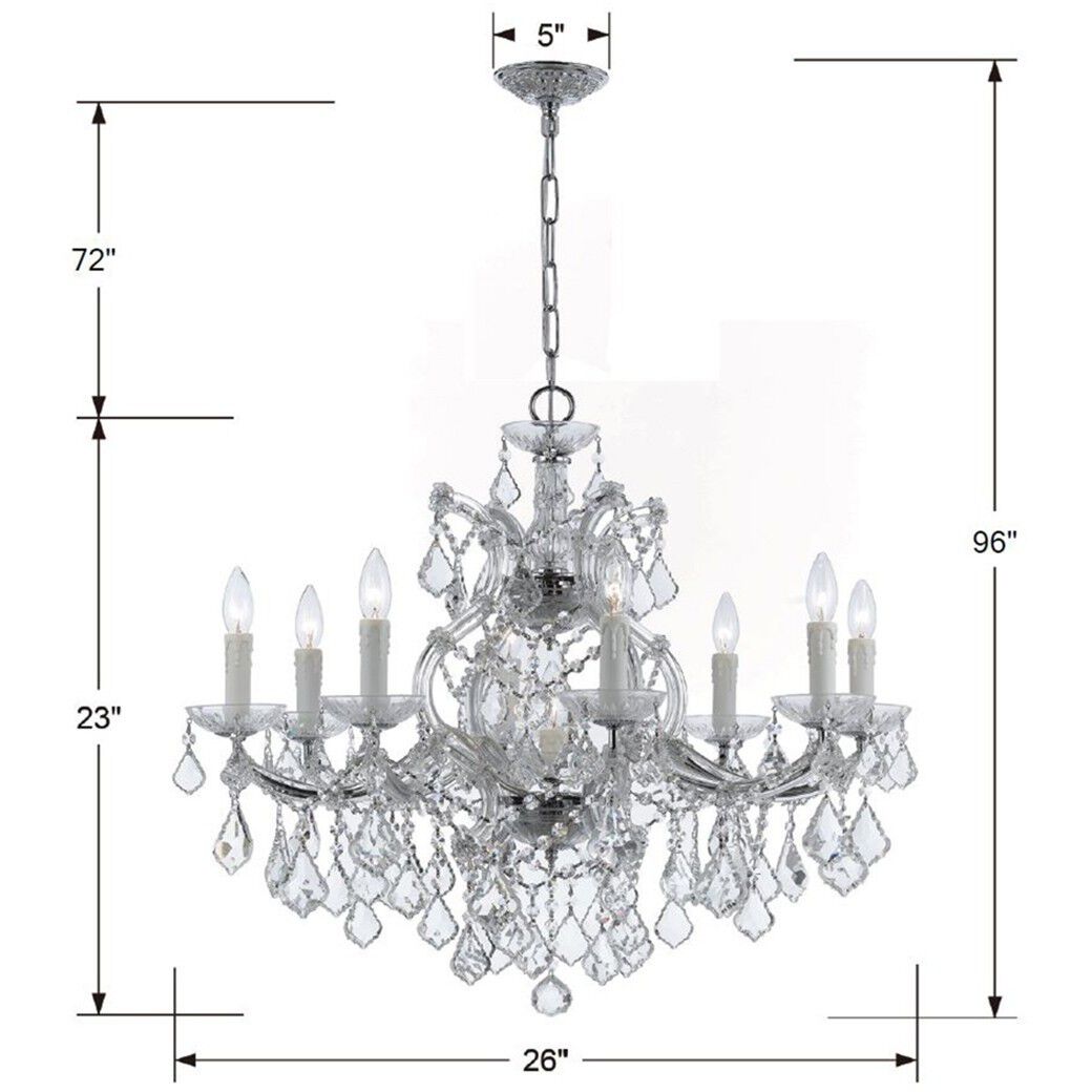 Maria Theresa 9 Light 26 inch Polished Chrome Chandelier Ceiling Light in Clear Hand Cut