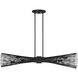 Longfellow 6 Light 42 inch Matte Black Linear Chandelier Ceiling Light