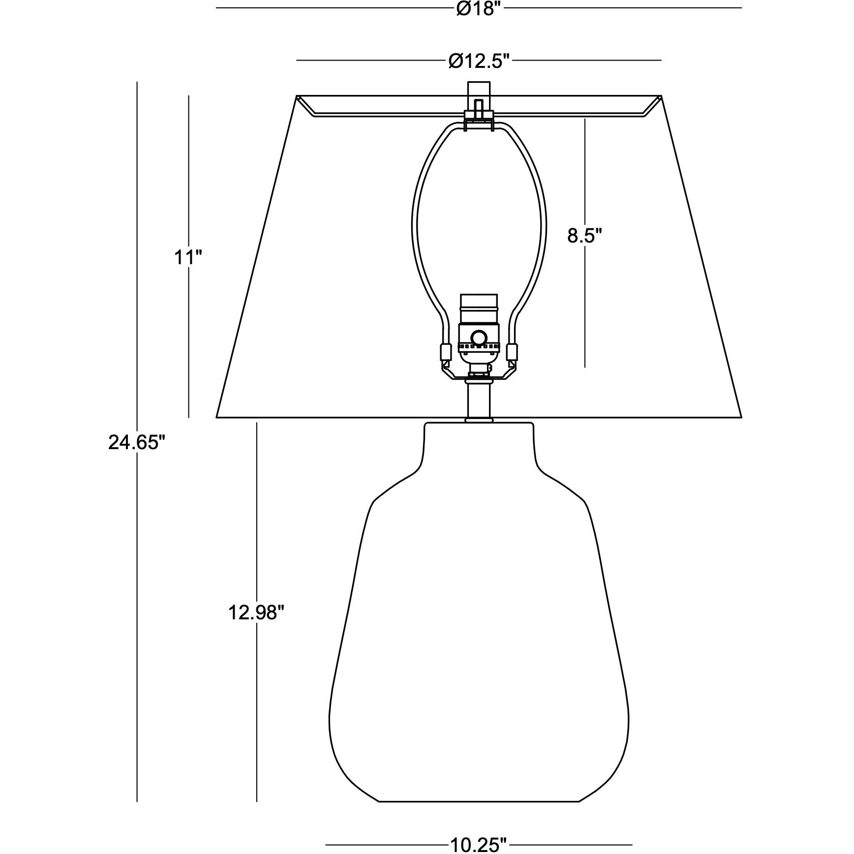 Bruce 24.75 inch 150.00 watt Table Lamp Portable Light