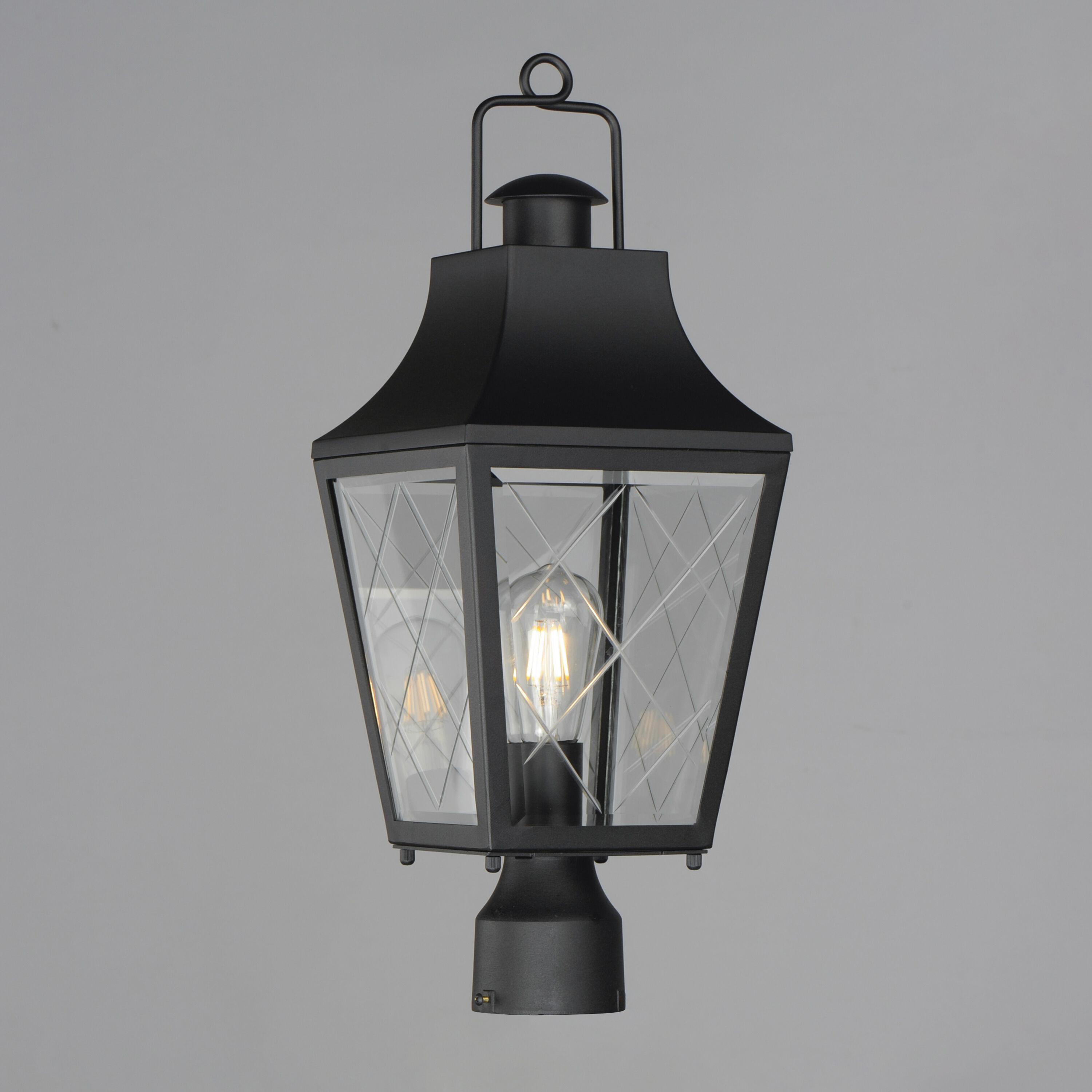 Storybook 1 Light 21.25 inch Black Outdoor Post Lantern