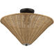 Alora Mood Bridgette 1 Light 16.38 inch Matte Black Semi-Flush Mount Ceiling Light in Matte Black and Rattan, Rattan Shade