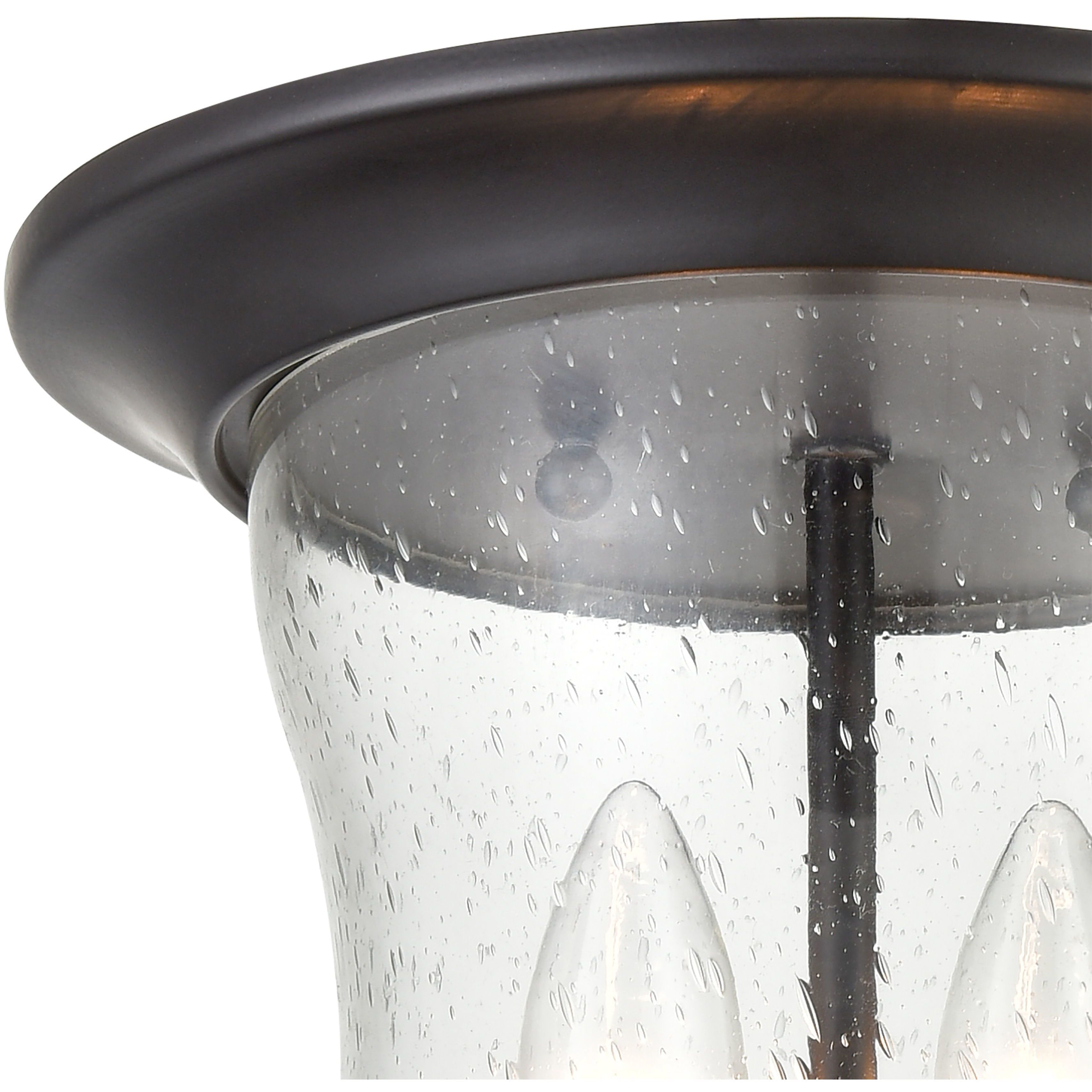 Trinity 2 Light 9 inch Oil Rubbed Bronze Outdoor Flush Mount