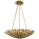 Broche 6 Light 24.5 inch Antique Gold Chandelier Ceiling Light