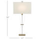 Laelia 34 inch 150 watt Clear and Antique Brass Table Lamp Portable Light
