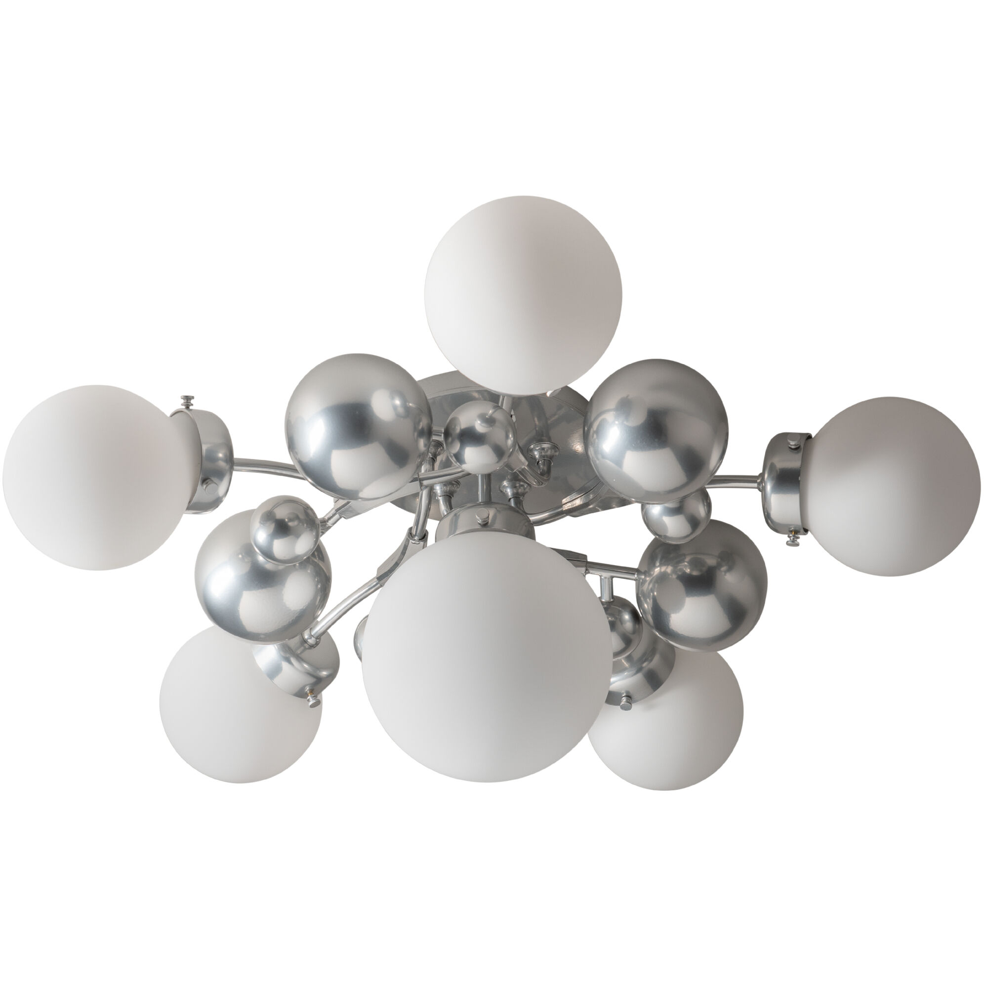 Sprig 6 Light 27.9 inch Sterling Semi-Flush Ceiling Light in Opal