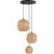 Pharr 3 Light 22 inch Matte Black Pendant Ceiling Light