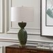 Curhan 29 inch 150 watt Moss Green and Antique Brass Table Lamp Portable Light