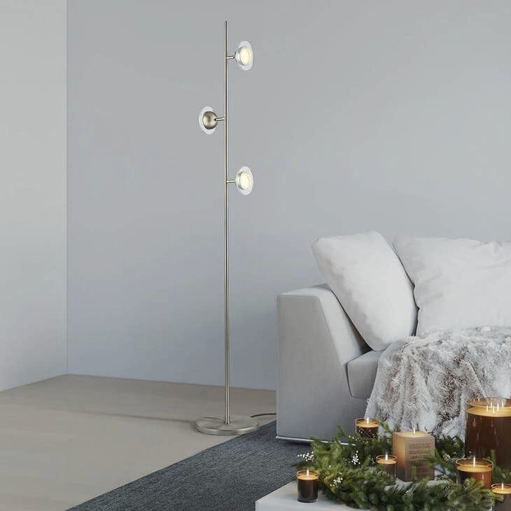 Laurel 69 inch Satin Nickel Floor Lamp Portable Light