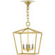 Denison 4 Light 12 inch Contemporary Gold Leaf Lantern Pendant Ceiling Light, Small