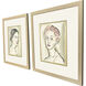 Face to Face Green and Black and Neutral and Rust Framed Art