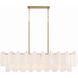 Addis 14 Light 51.75 inch Aged Brass Linear Chandelier Ceiling Light in Tronchi Glass White