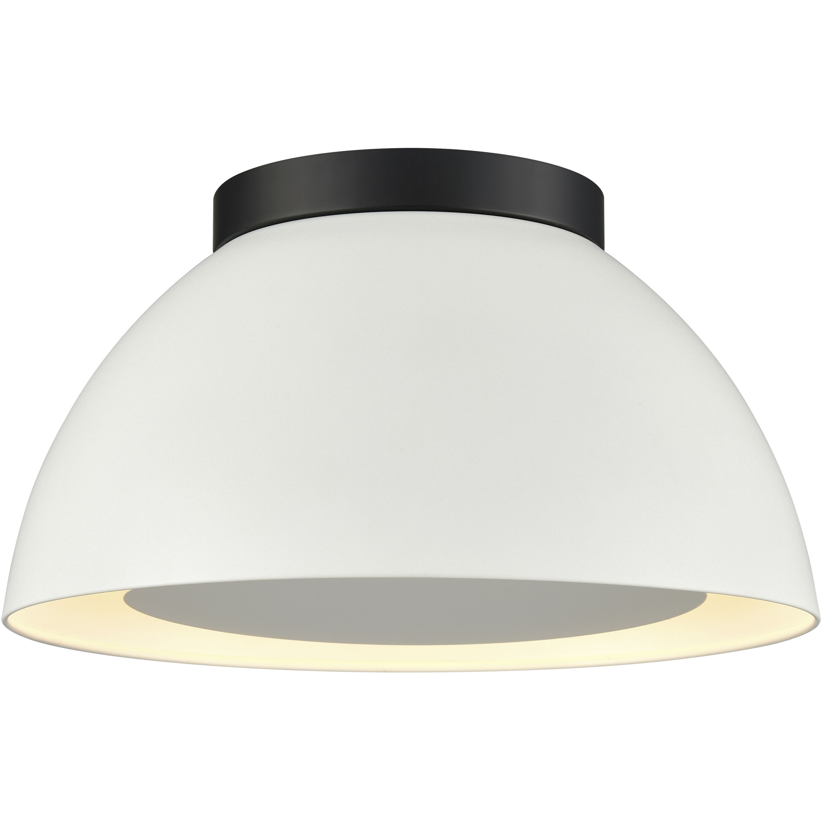 Pelham 2 Light 10 inch White with Matte Black Flush Mount Ceiling Light