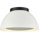 Pelham 2 Light 10 inch White with Matte Black Flush Mount Ceiling Light