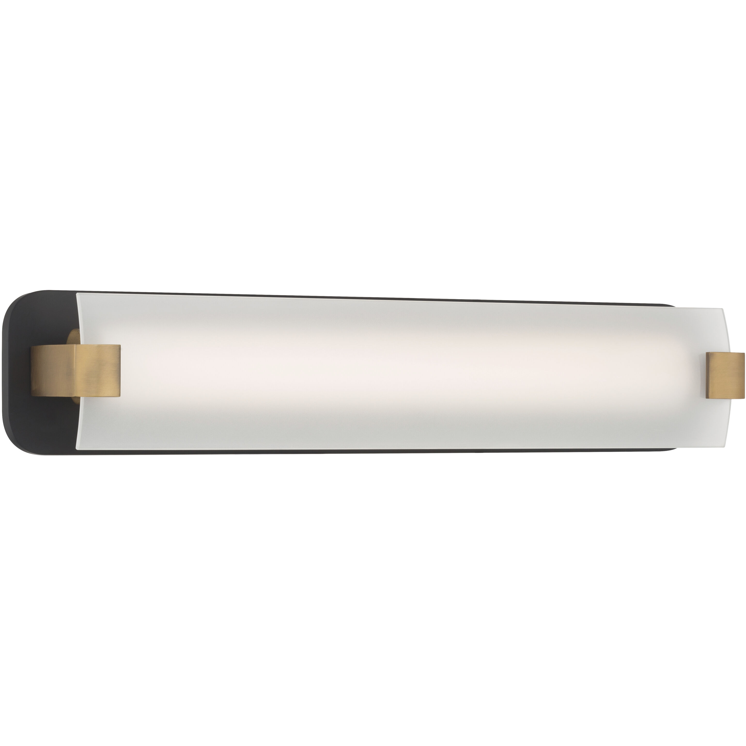 Arclume LED 24 inch Dark Matte Black and Legacy Brass Bath Bar Wall Light