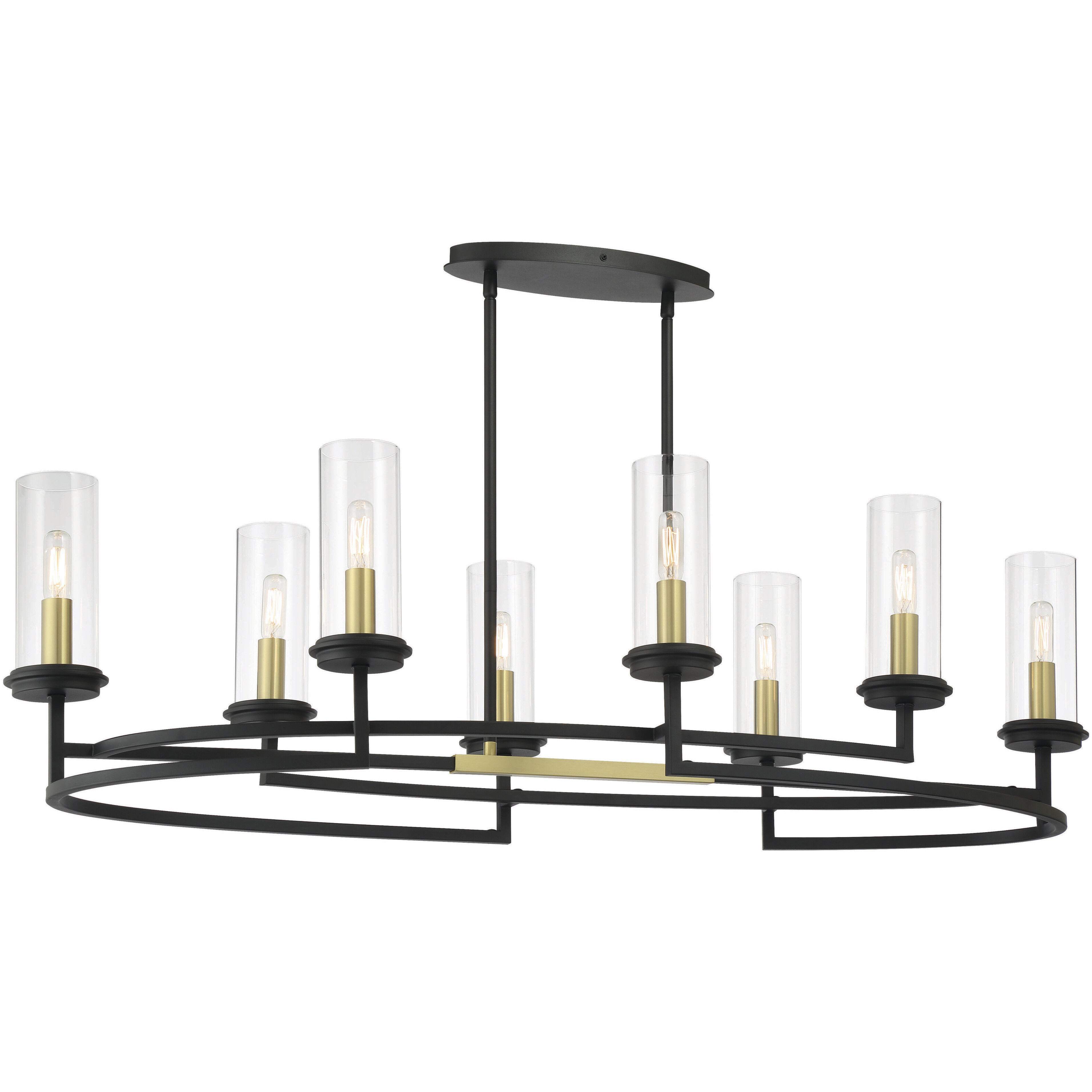 Hillstone 8 Light 45.25 inch Soft Brass And Sand Coal Island Light Ceiling Light