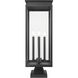 Nova 4 Light 29.25 inch Black Outdoor Pier Mounted Fixture in Clear Glass
