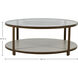 Marlon 48.5 X 48.25 inch Textured Black and Brushed Brass with Cerused White Coffee Table
