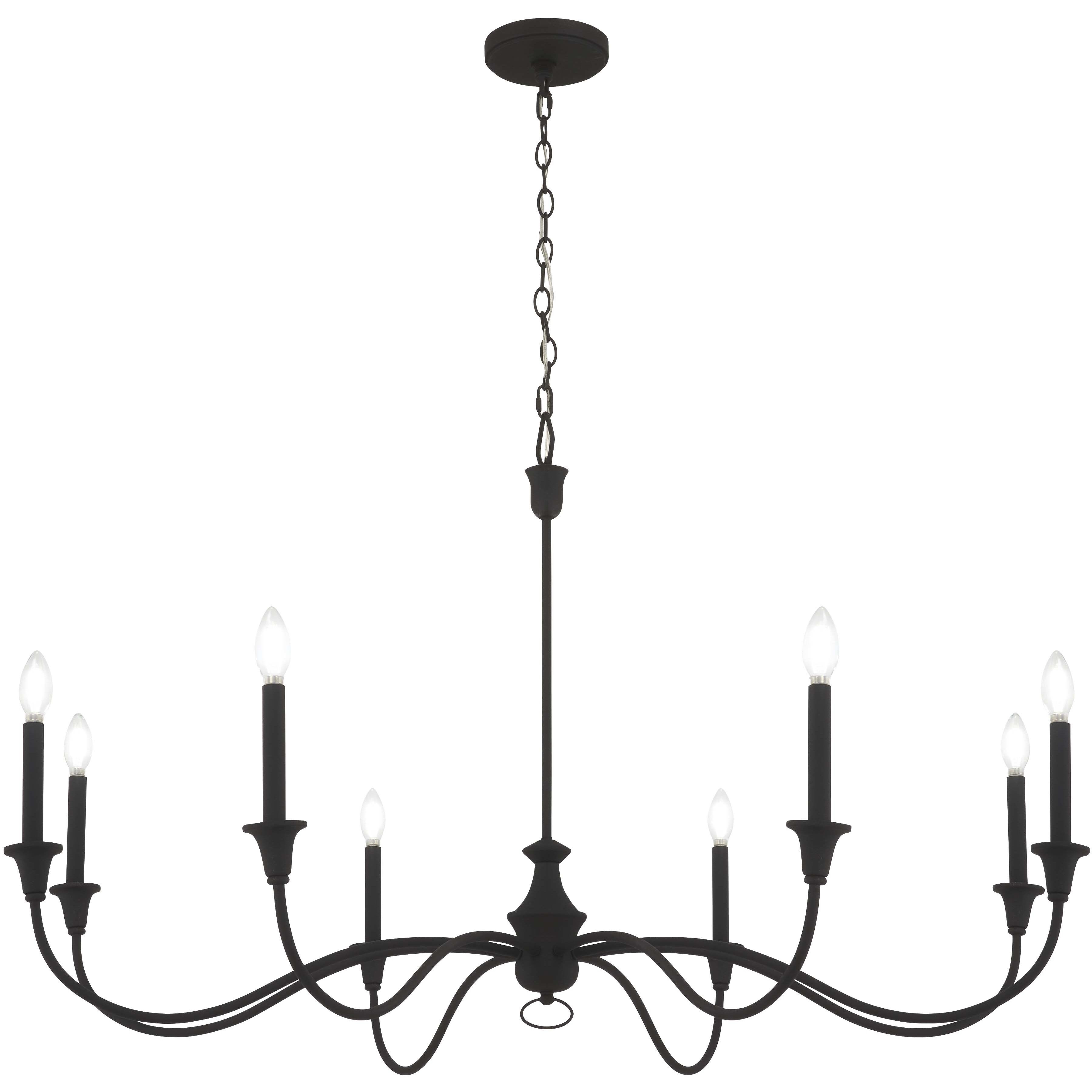 Halifax County 8 Light 48 inch Textured Coal Chandelier Ceiling Light
