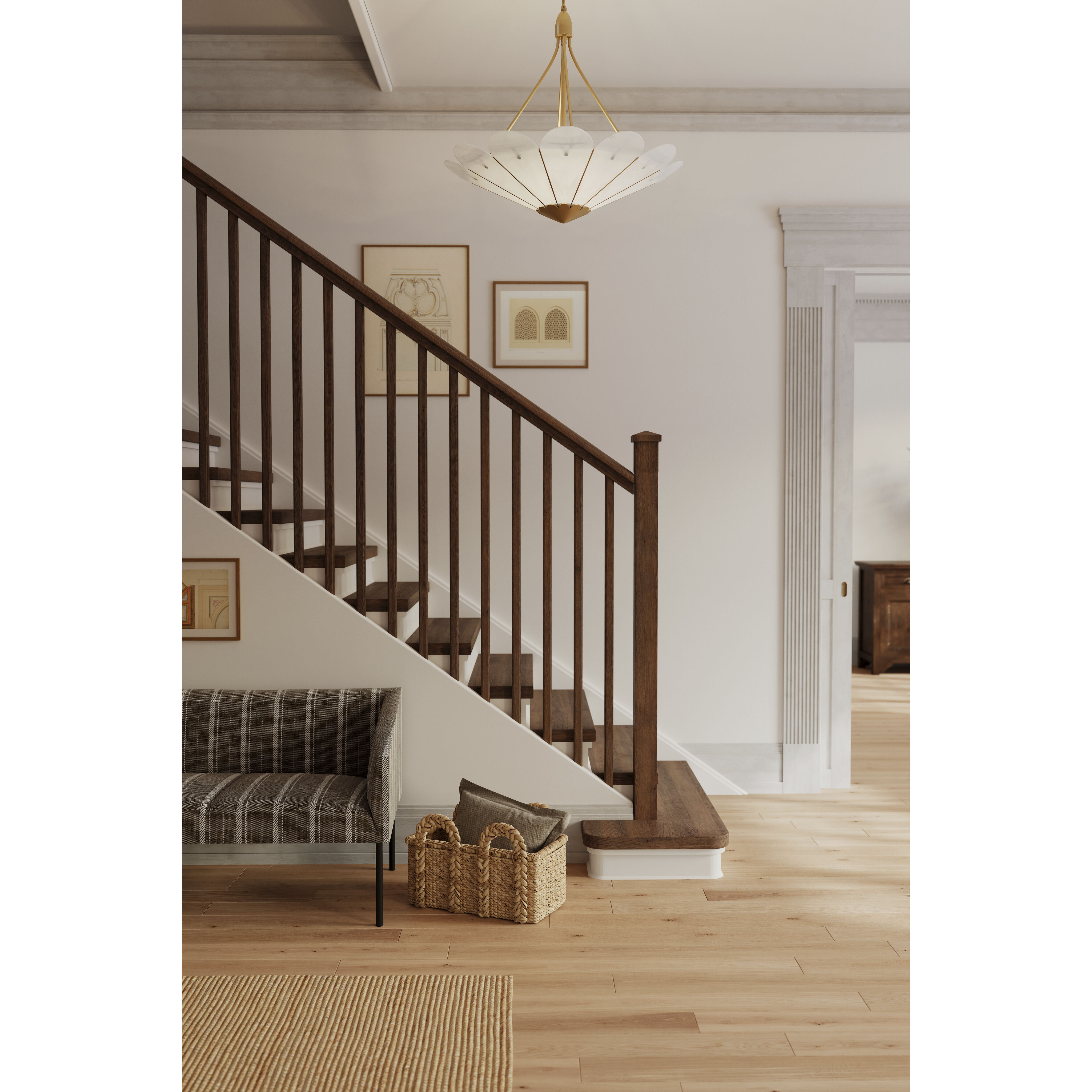 Althira 6 Light 32.75 inch Legacy Brass Pendant Ceiling Light