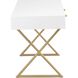 Guilford 54 X 25.5 inch White with Satin Brass Desk