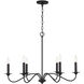 Vincent 6 Light 32 inch Black Iron Chandelier Ceiling Light
