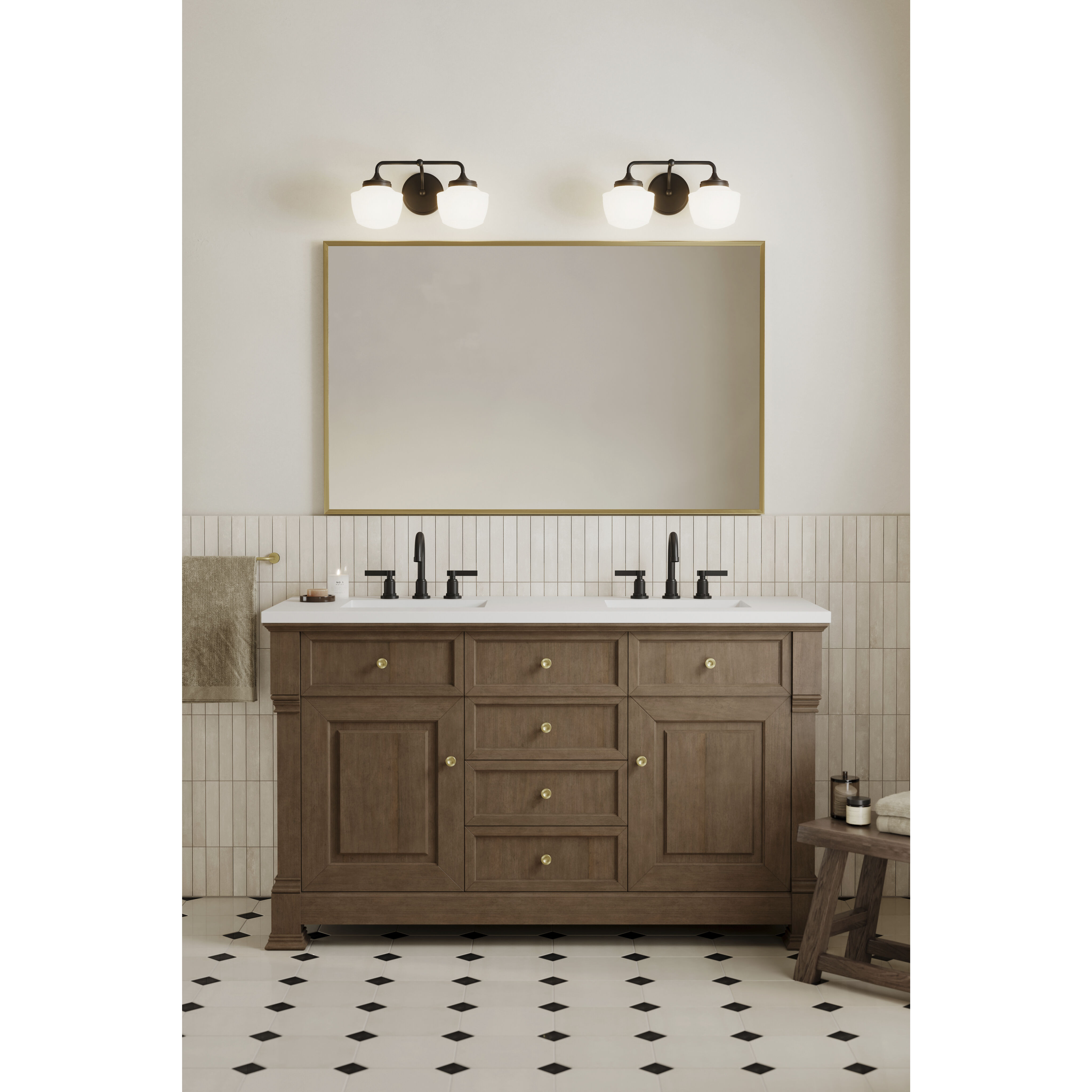 Cornwell 2 Light 16 inch Dark Matte Black Vanity Wall Light