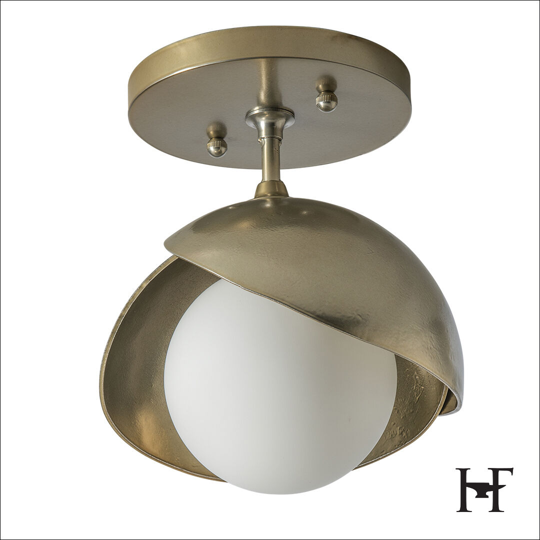 Brooklyn 1 Light 6 inch Modern Brass and Modern Brass Semi-Flush Ceiling Light