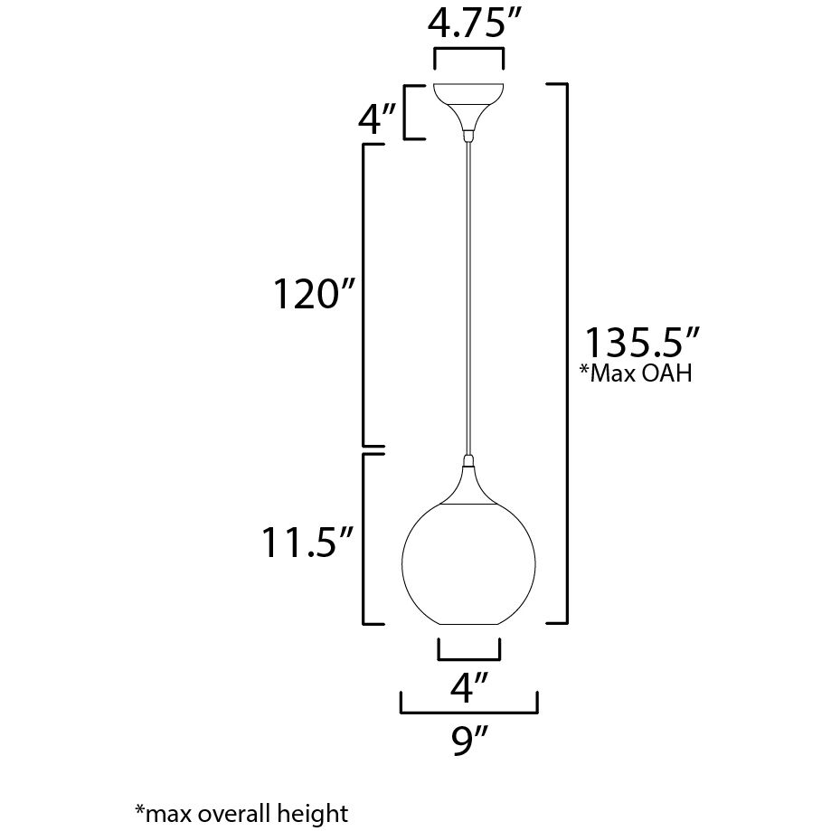 Neve 1 Light 9 inch Polished Chrome Single Pendant Ceiling Light