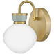 Lucy 1 Light 7.75 inch Lacquered Brass with Seafoam Bath Light Wall Light