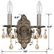 Paris Market Sconce Wall Light in Golden Teak Hand Cut, Venetian Bronze